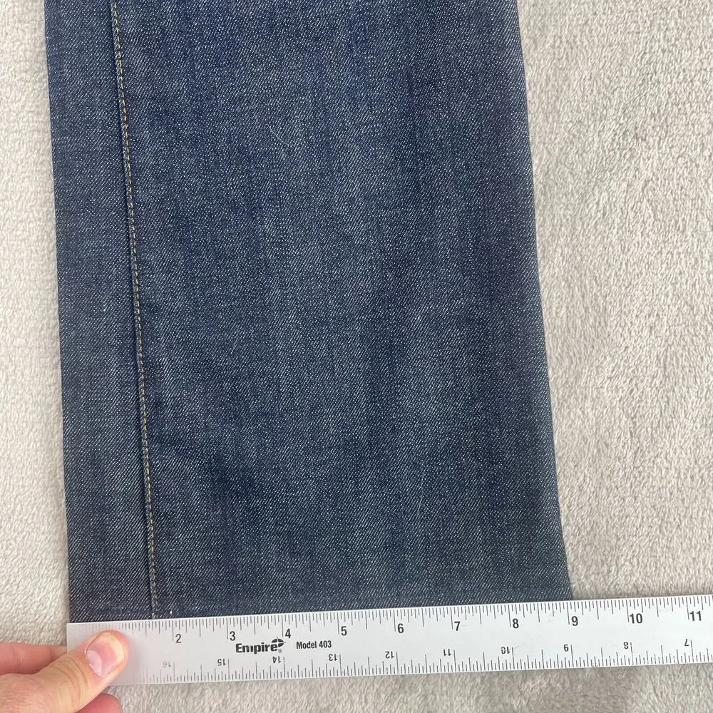 Tory‎ Burch Classic Tory Jeans in Dark Blue Women 27 BootCut Flare Gold Fishings